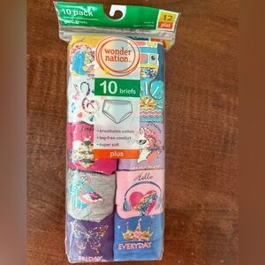NWT size 12 Plus Wonder Nation Underwear Pack- 10 Briefs
